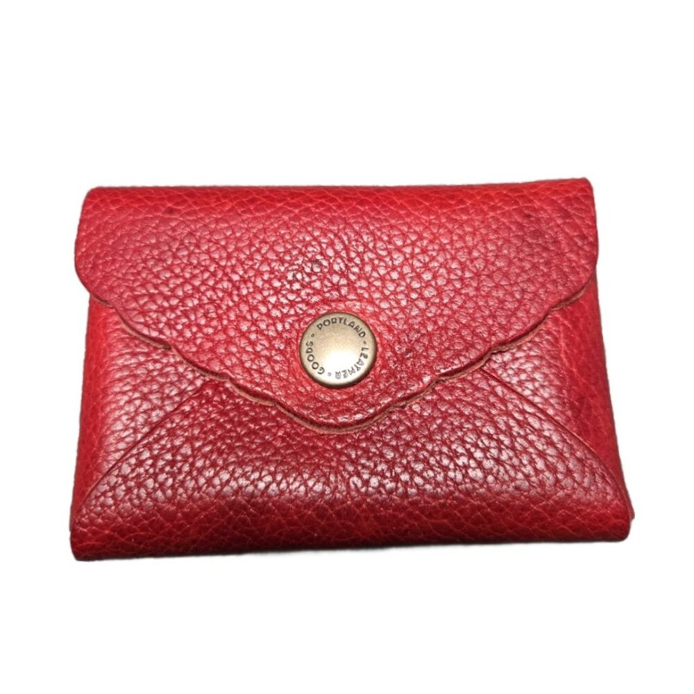 Portland Leather Goods Mini Daisy Wallet in Chili Red Leather